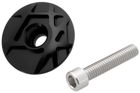 LT Easiyl Aluminum Ahead Cap Bicycle Headset Top Cap Suitable for 28.6 Front Fork Mountain Bikes Road Bikes(Black)