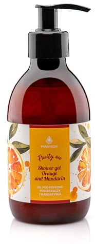 PHARMEDIS Duschgel Orange Mandarine, erfrischende Pflege für den Körper, reinigt sanft, spendet Feuchtigkeit und nährt, für alle Hauttypen