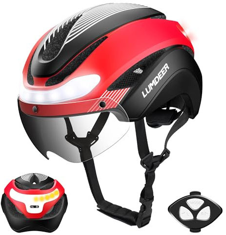 LUMDEER Fahrradhelm Herren und Damen Erwachsene mit Licht Vorne und Hinten