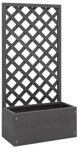 SKTQYQO Pflanzgefäß aus WPC, 65 x 30 x 135 cm, grau, mit integriertem Ständer für Kletterpflanzen, Pflanzgefäß für den Garten, langlebig und robust, ideal für die Dekoration von Außenbereichen