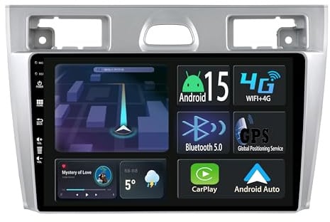 [2+32GB] 9 Zoll Android 15 Autoradio for Ford Fiesta 2006 2007 2008 2009 2010 2011 Radio Carplay Stereo Wireless Car Play GPS Auto Navi Bildschirm Navigation Player Touchscreen FM