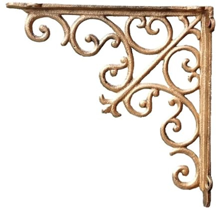 Reggimensola Ferro Battuto Mensola divisoria decorativa in ferro treppiede con mensola di supporto ad angolo retto a forma fiore in ghisa bronzo antico(L)