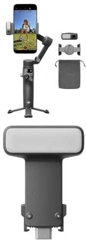 DJI Osmo Mobile 8 Standard Combo + Fill Light, Gimbal Stabilizer for iPhone & Android, Native Tracking, 360° Pan Rotation, Built-in Extension Rod, 8-Level Brightness&Color Temp