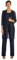 R&M Richards Women's 3 PCE Laced Duster Jacket Shell and Solid Pant Formal Night Out Dress, Navy, 16