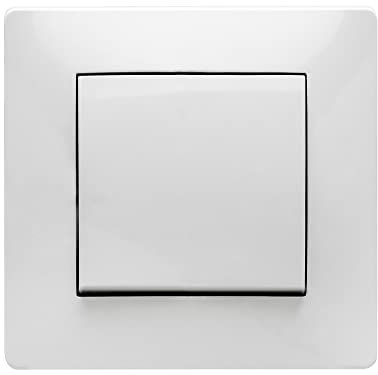 Famatel EM09120 Conmutador | Interruptor de empotrar | Serie Habitat 15 Encaja a la perfección | Producto Completamente Libre de halógenos | 10A | 250V | Blanco, 8,5x8,5x5cm