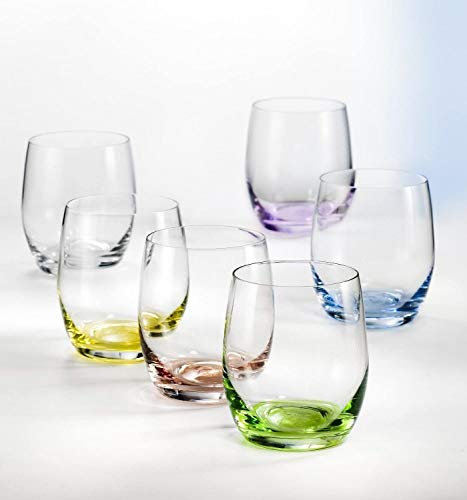 Bohemia Kristall Wassergläser Rainbow 300 ml, 6 - Set, bunt sortiert (300 ml)