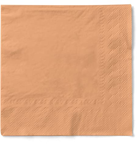 Mank Servietten aus Tissue 33 x 33 cm ¼ Falz | Kaffee Serviette | Basic | Uni | 100 Stück | praktische Einmal-Serviette für Gastronomie und Feiern | (Aprikot, 33 x 33 cm)