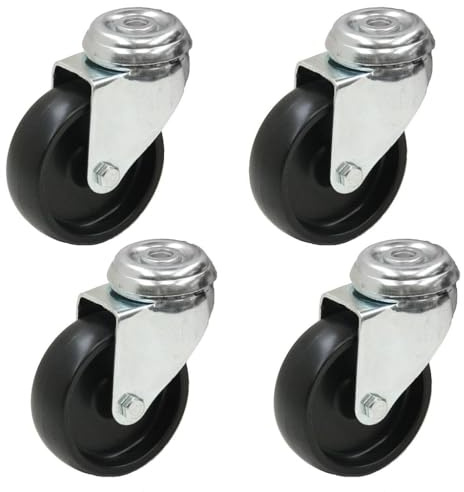 75mm Black Nylon 4 - Bolt Hole Swivel 3 Heavy Duty Caster