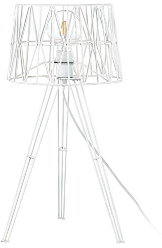 EXO lighting - Lámpara de mesa TESS blanco portalámparas E27 interior IP20. Sobremesa blanca de estilo moderna para salón de estar o dormitorios hoteles y residencias
