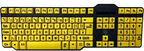 Easy2Use USB Keyboard - Large Black Print Yellow Keys