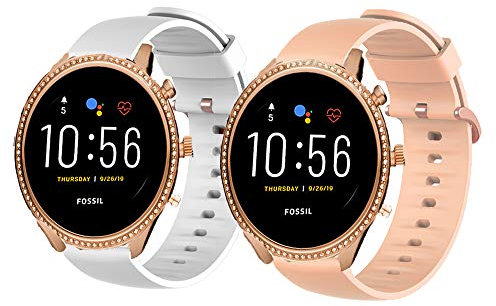 LvBu Armband Kompatibel Für Fossil Julianna HR, Sport Silikon Classic Ersatz Uhrenarmband Für Fossil Gen 5 Julianna HR (2 Pack-b)