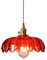 HJXDtech Suspension en Verre Lotus Abat-Jour, Industriel Vintage E27 Plafonnier en Laiton, Hauteur réglable Lampe Suspendue Design pour Cuisine, Salle à manger, Chambre (Rouge)