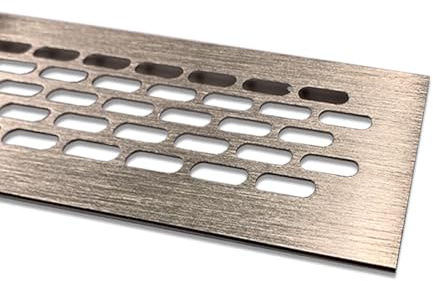 Lüftungsgitter Aluminium | 80mm x 400mm | Farbe: Edelstahl - gebürstet | Lüftungs Gitter Alu | Stegblech | Belüftungsgitter | Heizungsgitter | Belüftungsgitter/Lüftung