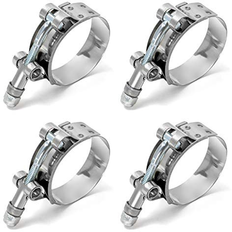 QWORK® Abrazadera de Manguera, Clips Manguera, para fijación de Manguera, Acero Inoxidable, 58mm - 65mm, 4 Piezas