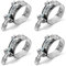 QWORK® Tuyau Clips, Colliers de Serrage à Boulon en T, t-Bolt Colliers, Acier Inoxydable, pour Famille Tuyau d'eau, réservoir de gaz, Tube d'automobiles, 58-65mm, Lot de 4