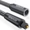VANAUX Optical Extension Cable Digital Toslink Male to Female S/PDIF Cords Compatible with Home Theater, Sound Bar, TV, PS4, Xbox, Playstation & More - Black (3.3ft/1m)