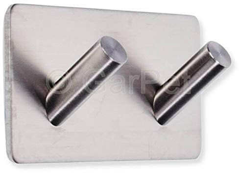 GarPet Doppel Handtuch Haken Edelstahl Selbstklebend Halter zum kleben ohne Bohren