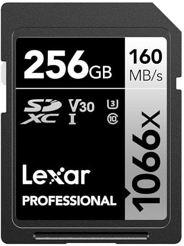 Lexar Professionelle SDXC-UHS-I-Karte, 1066 x 256 GB, Silver Serie, bis zu 160 MB/s Lesen, für DSLR- und spiegellose Kameras (LSD1066256G-BNNNU)