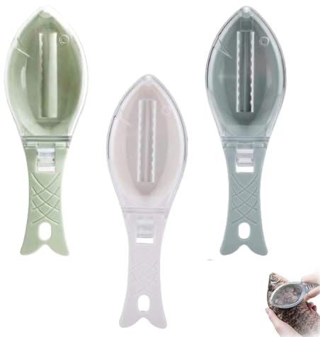 Ylinwtech 3 Pièces Poisson Grattoir,ÉCailleur à Poisson,Brosse à ÉCailles de Poisson,avec Couvercle Transparent,pour Maison,Cuisine,Restaurant,Outils de Cuisine(3Couleurs,16 * 5.5 * 4.2cm)