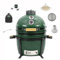 YNNI KAMADO TQTT15GR - Kamado de pie (15,7 pulgadas), color verde, barbacoa, cerámica, huevo, ahumador, paquete con ExtrasTQTT15GR