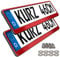2 Kennzeichenhalter kurz 46 x 11cm Auto Nummernschildhalter Kurze Kennzeichenhalterung 460mm x 110mm kurzer Kennzeichenhalter (Rot Hochglanz)