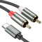 Froggen Typ C auf 2X RCA Audio Kabel, Typ-C-Stecker auf 2 Cinch-Stecker, USB-C-Stecker auf 2 Cinch-Stecker Stereo Audio Konverter Y-Splitter-Kabel kompatibel für Huawei, Laptop, Verstärker usw.