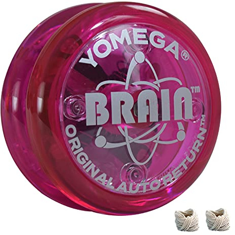 Yomega DAS ORIGINAL Brain - Professionelles Yoyo für Kinder und Anfänger, reaktionsschneller Automatische Rückkehr Yo Yo am besten für Seiten Tricks + zusätzliche 2 Seiten (Rosa)