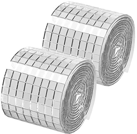 Chstarina 2928 Pièces Mosaique Verre Carreaux de Mosaïque Miroir Carrelage Auto-adhésif Décor Maison Bricolage Argent 5 * 5mm carreaux de mosaïque carrés en verre Pour bricolage et décoration