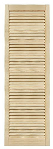 DecoMeister Lamellentüren aus Holz 444x1406 mm Massivholz Lamellentür Holztür Schranktür mit offenen Lamellen für Kleiderschrank Möbelfronten Einzeln