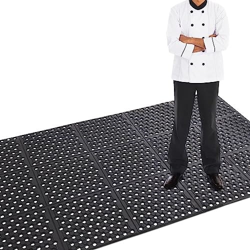 Gummimatte Ringgummimatte Wabenmatten Große Gummi-Eingangsmatten für den Außenbereich rutschfest Fußmatte gelochte Fussmatte Outdoor Teppich Antirutschmatte Schmutzfangmatte 90 x 210 cm