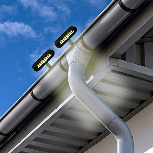 2 Stück Dachrinnenleuchten Solar mit 8 LED Wegeleuchte Hofbeleuchtung warmweiß