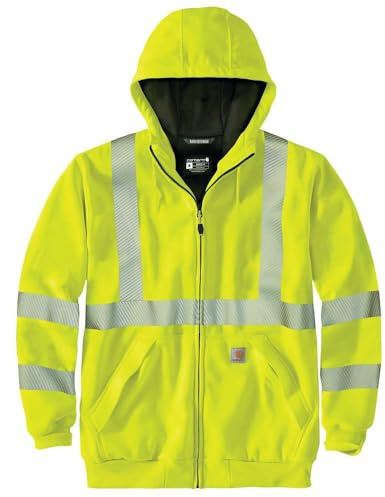Carhartt High-Visibility Rain Defender® Loose Fit Midweight Thermal-Lined Full-Zip Class 3 Sweatshirt Brite Lime