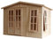 TIMBELA M334FB+H334FBRED Abri de Jardin en Bois 6 m² avec Sol, L332xP222xH232 cm – Chalet de Loisirs, Maison d'Été avec Bardeaux Bitumineux Rouges