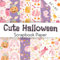 CUTE HALLOWEEN: Decorative papers set with cute and funny Halloween patterns | Trick or treating scrapbooking set with ghosts, sweets bags, bats and ... Halloween crafting, decorations, DIY projects