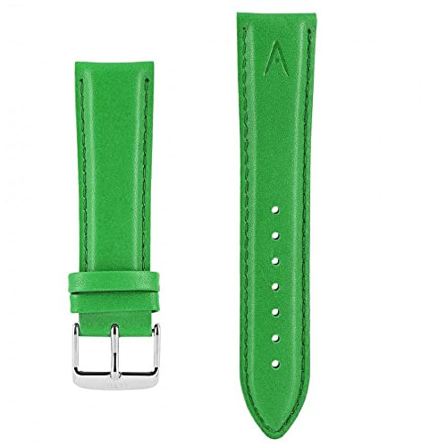 Akteo Uhrenarmband Leder Couture Silberschnalle 22 Grün
