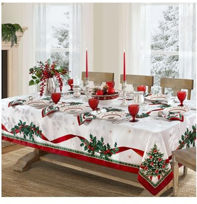 Elrene Villeroy & Boch Home Fashions Toy's Delight Weihnachts-Tischdecke, Weihnachts-Tischdekoration, 152,4 x 365,8 cm, länglich/rechteckig, Mehrfarbig