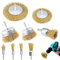 PLATEYTR 9Pcs Drahtbürste Bohrmaschine, Messing Beschichteter Drahtbürsten Rad- & Becherbürstensatz Drahtbohrbürstensatz zum Entfernen von Rost, Entfernen von Farbe, Entstaubung, Entfetten, Entgraten
