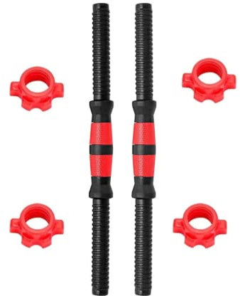 Steel Weightlifting Dumbbell Bars with Steel Shafts - 40cm & Adjustable, Dumbbell Bars Pair