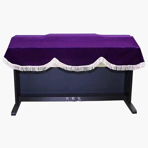 Piano Cover Red And Purple 88-key Golden Velvet Electric Piano Cover Electric Piano Cover Upright Piano Keyboard Dust Cover Piano Keyboard Cover (Color : Purple_143x53cm)