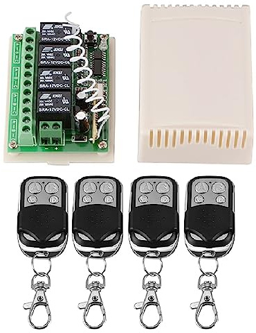 DC 12 V Wireless Radio Interruttore Telecomando, 433 Mhz RF Modulo Ricevitore Relè con 4 Trasmettitori per Smart Home Remote Switch