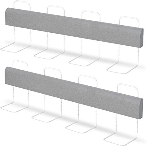 Ikodm Bettgitter rausfallschutz Bett 2X 200cm Bettschutzgitter für Kinder Höhenverstellbar Bettkantenschutz Verformbar Sicherheitsgeländer, Kinderbettgitter Boxspringbett Kinderbett,Grau, 9097-2