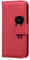 Skyhewen for iPhone 15 Case, PU Leather Flip Wallet Cute Case for Women Girls with [Kickstand] [Magnetic Clasp] [Card Holder] [Animal Pattern] for iPhone 15, Red & Cat