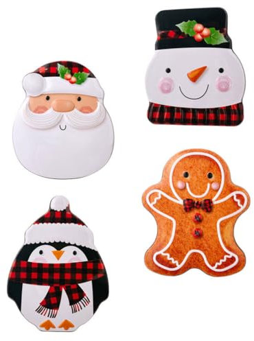 Amosfun 4er-Box Weihnachtsdose Aus Blech Weihnachts-snackdose Aus Weißblech Weihnachtsplätzchen Können Schneemann Metalldose Weihnachtssüßigkeitsdose Runder Dekorative Gegenstände Geschenk