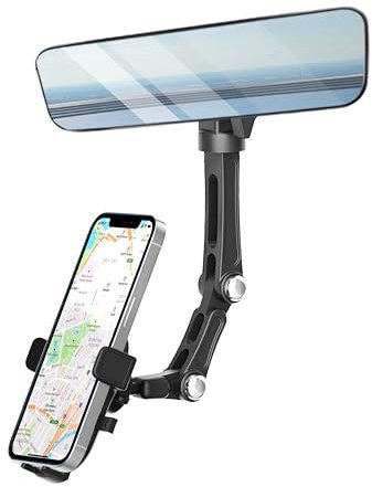 Karmus Rückspiegel-Telefonhalter für Auto, Rückspiegel-Telefonhalter, drehbare und einziehbare KFZ-Handyhalterung, Auto-LKW-Zubehör, kompatibel mit Allen Handys