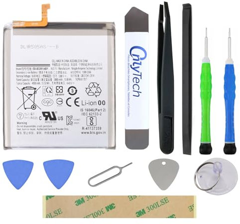 OnlyTech - Kit di riparazione Batteria per Samsung Galaxy S21 SM-G991-4000mAh - con 10 Strumenti e Adesivo