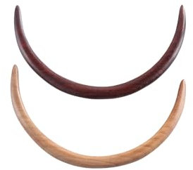 Forchetta per capelli a mezzaluna intagliata a mano, 2 pezzi, per donne, in legno, con luna, in legno, forcine per lo styling dei capelli, accessori per capelli