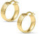 Amberta Damen 925 Sterling Silber Dicke Ohrringe: Gold Gehämmerte Ohrringe 15 mm