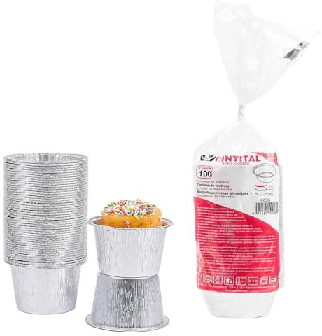 GM 400 Pirottini Alluminio Budino 85cc, Cocotte Monoporzione da Forno, Vaschette Alluminio monouso circolari da 6,5cm, Stampi per Dolci monoporzione Usa E Getta, Stampi per Muffin adatti al Microonde.