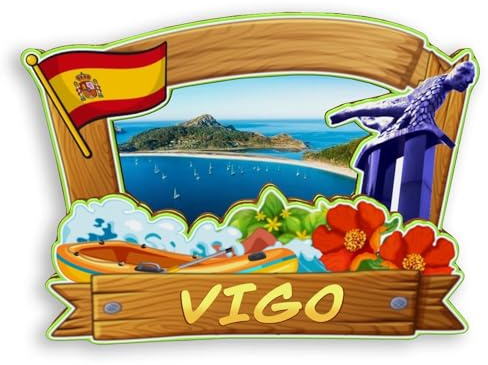 Quwsne Refrigerator Magnet Vigo Spain Fridge Magnet City Travel Souvenirs Tourist Gifts 3D Classic Landmarks Handmade Crafts Home Decoration -1554
