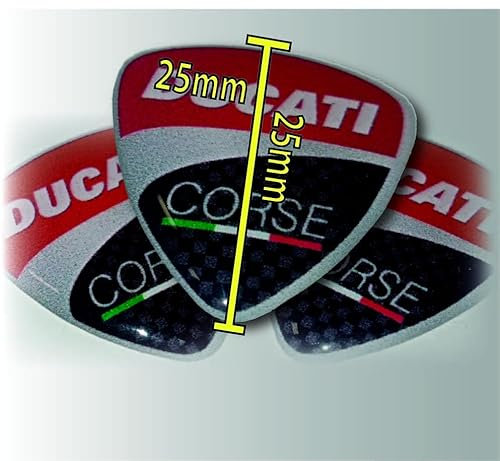 Generico Stemma logo decal duca corse, adesivi resinati, effetto 3D. Per SERBATOIO o CASCO confezione 3 adesivi